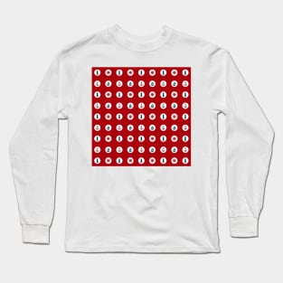 Red and Navy Blue Nautical Red Dots Long Sleeve T-Shirt